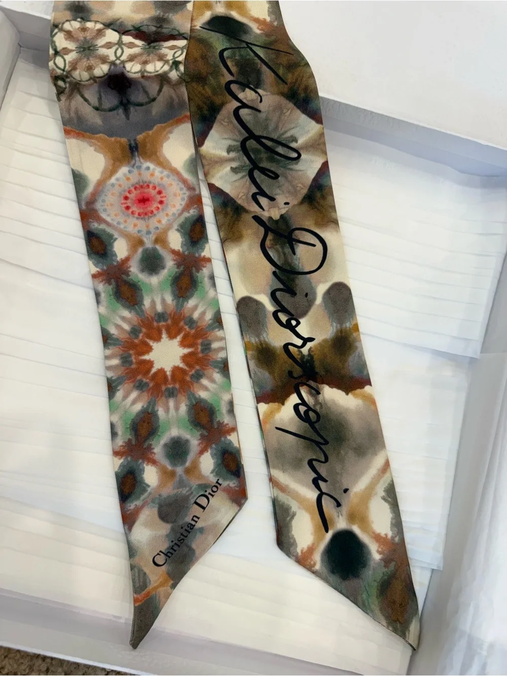 Christian Dior KaleiDiorscopic Mitzah Silk Twilly Scarf NEW Box